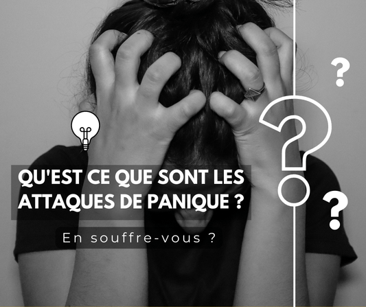 Femme en détresse tenant sa tête entre ses mains, illustrant la détresse émotionnelle liée aux attaques de panique